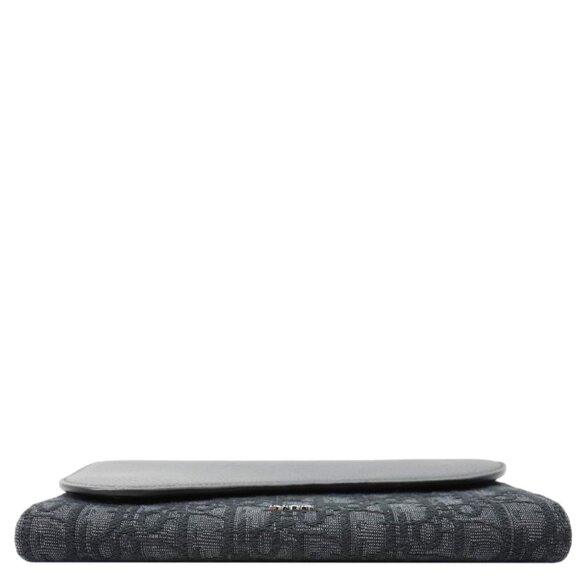 Christian Dior  Saddle Oblique Jacquard Leather Wallet Black - Picture 8 of 10